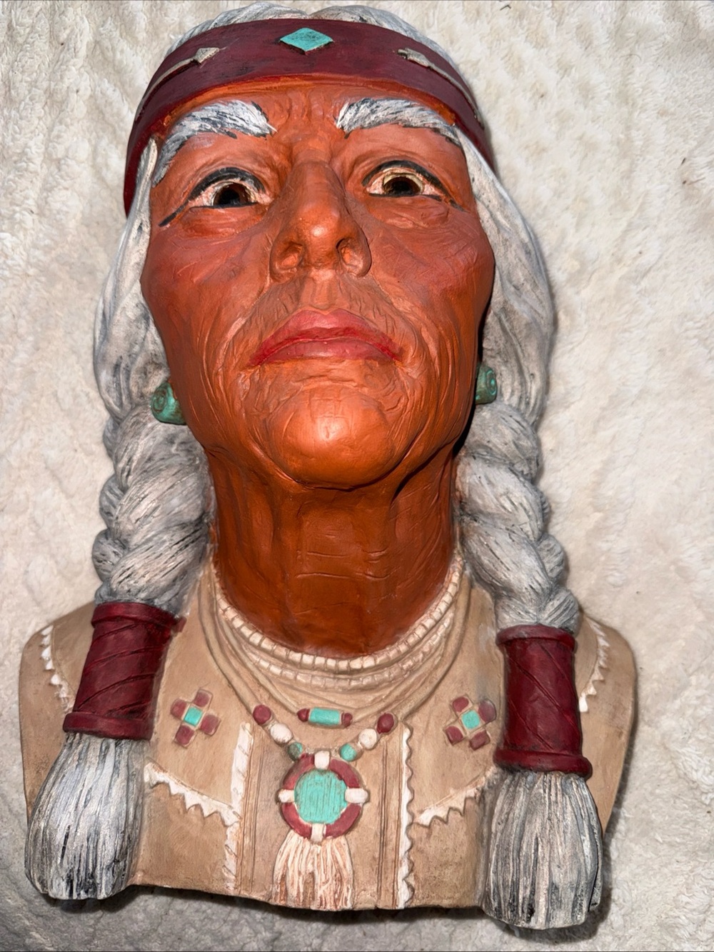 Native American Women Bust wall Decor signed Pinky 1993 Paulas 77 MINN